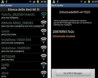 scoprire password wifi android