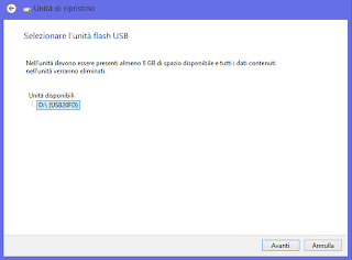 Creare disco di ripristino su Windows 8.1