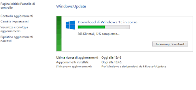 aggiornamento windows 10