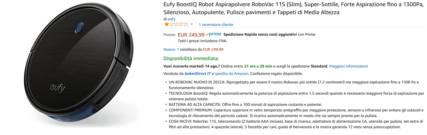 Eufy RoboVac 11S recensione