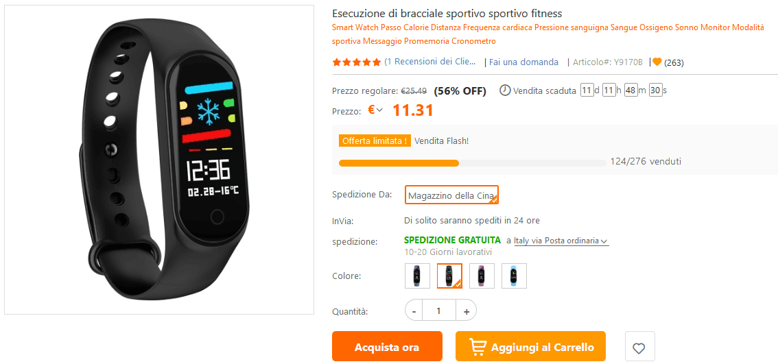 Smartband low-cost offerta lampo TomTop