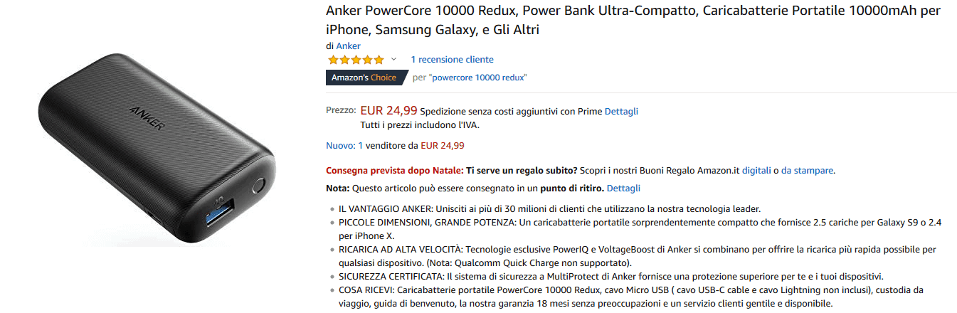 Anker PowerCore 10000 Redux recensione