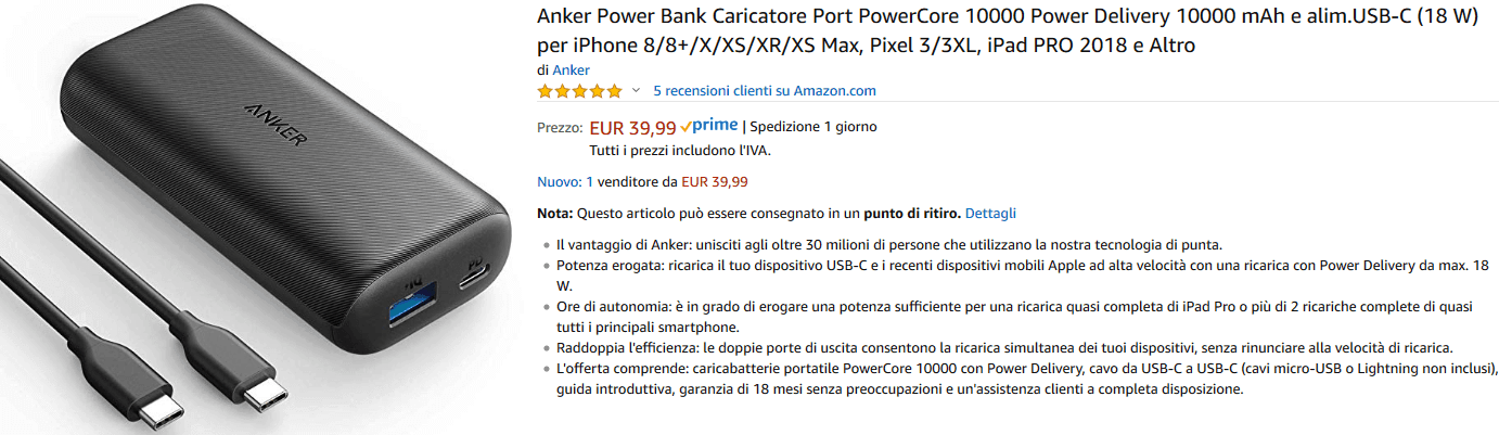 Anker PowerCore 10000 PD recensione