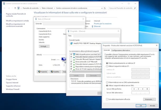 Cambiare DNS con Windows 10